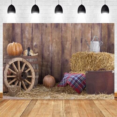 Yeele Autumn Photography Backgrounds Rural Farm Barn Haystack Pumpkin Scene Baby Child Custom Photographic Backdrop Photo Studio