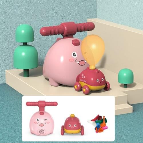 Inertia Flying Power Balloon Car With Rocket Launcher Cartoon Balloon Vehicles Science Experimen Toys For Children Toddler Boy