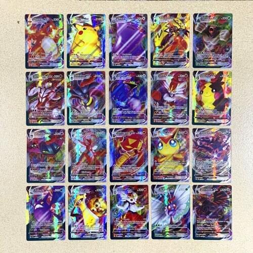 New Pokemon French Version 100Pcs GX Pokemon Shining Card Featuring 100VMAX No Repeat Battle Carte Trading Game Collection