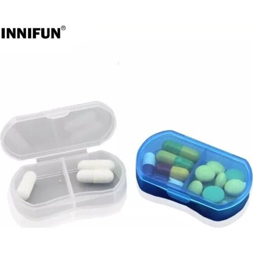 2 Grids Mini Pill Box Portable Pills Medicine Drugs Case Box Secret Stash Pill Container Tool