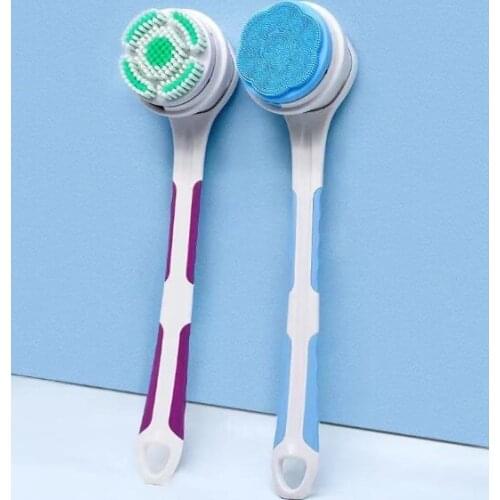 Multi-function electric long handle silica gel soft hair deep cleaning rub bath automatic massage brush J05