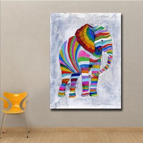 Fashion Printing Pop Art Colors Elephant_2 Wall Art Picture Home Decor Living Room Modern Canvas Print Paintings Unframed