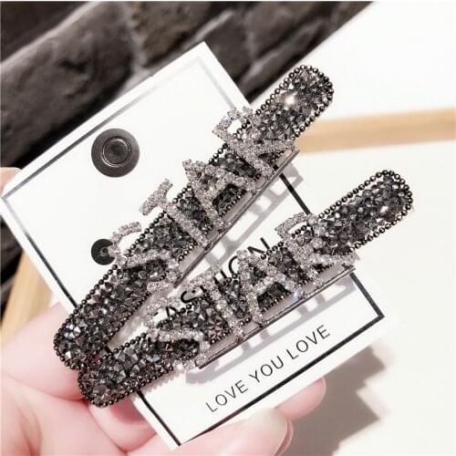 Fashion star Hairpins Hair Accessories for Women Girls Rhinestone Hair Clips Elegant lady Hair Clips Barrette Headwear