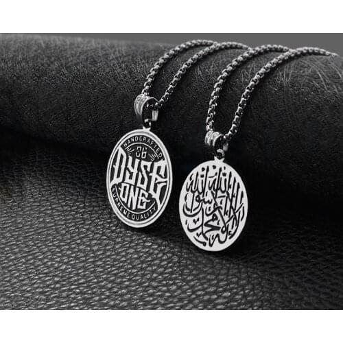 Fashion Titanium Steel Pendant English Letter Round Card Pendant Male Hip Hop All-match Jewelry hot sale