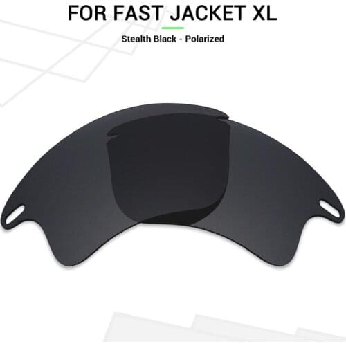 Mryok POLARIZED Replacement Lenses for Oakley Fast Jacket XL Sunglasses Stealth Black