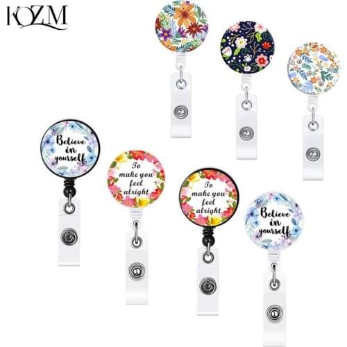 2021 New Fashion Id Badge Holder Clip Retractable Name Tag Card Holder Key Ring