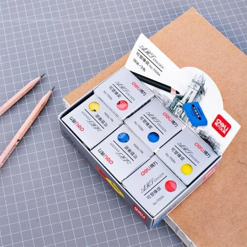 Deli 71094 plasticity, drawing special rubber error correction test card, homework modification eraser, student stationery