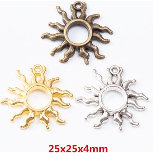 20 pieces of retro metal zinc alloy sun pendant for DIY handmade jewelry necklace making 7242