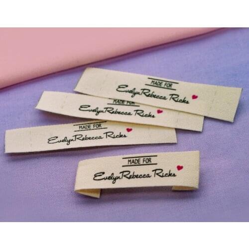 Custom Sewing labels / Brand labels, Custom Clothing Tags, Cotton Ribbon label, Handmade label (FR010)