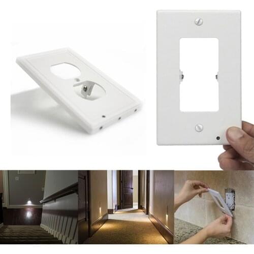 Vogliovoi Motion Sensor Led Light Nigh 110V 0.5W 3LED Plate Plug Cover With LED Lights Angel Wall Outlet Cover Hallway ABS