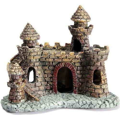 Drop shipping Aquarium Resin Castle Fish Tank Decorations Castle Tower Ornaments Fish Tank Aquarium Accessories Decoration