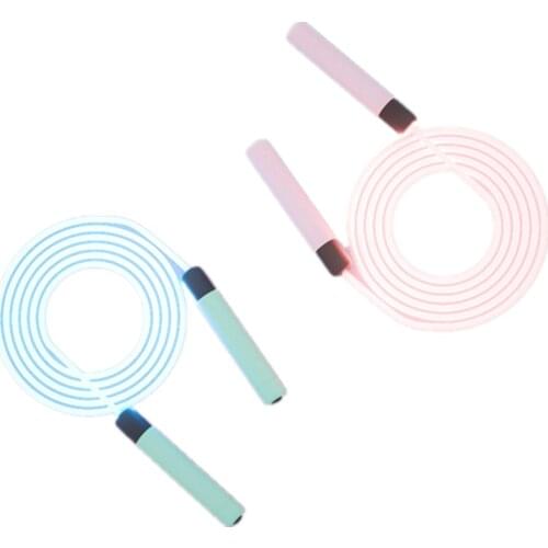 Adjustable Kids Luminous Jump Skipping Rope Night Outdoor Exercise 2.8m Optical Cable LED Light Adult Children Fitness Equipment