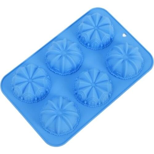 26*17.2*3cm 6 Castle Silicone Cake Mold Re-useable Silicone Cake Mold/Muffin Cupcake/Chocolate Mould E033