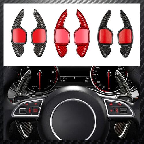 For Audi A4L A5 A6 A8 S5 S6 Q5 Q7 R8 S5 S6 RS3 RS6 RS7 2016 2017 Forge Carbon Fiber Steering Wheel Paddles Shifter Extension