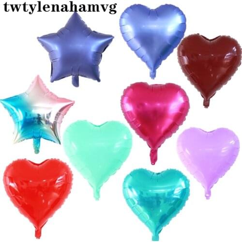 New 18-Inch Heart-Shaped Gradient Color Family Birthday Party Foil Balloon Holiday Christmas Wedding Valentines Day Decoration