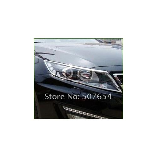 Higher star ABS chrome 2pcs HeadLamp decorarive Cover,front lamp decoration frame,head light trim For KIA Optima/K5 2010-2014