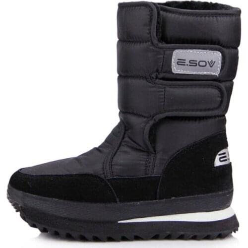 Womens winter snow boots with thick soles, non-slip, middle tube, warm ankle boots with fleece, flat bottom, waterproof boots