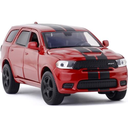 1:32 Diecast Alloy Metal SUV Car For Dodge Durango SRT Collectible Collection Model Free Walk Toys With Shock Absorber