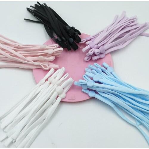 100 Pieces Mask Elastic Rope Adjustable Elastic Buckle Band Stretchy Mask Earloo p Lanyard Earmuff Rope DIY Making Supplies