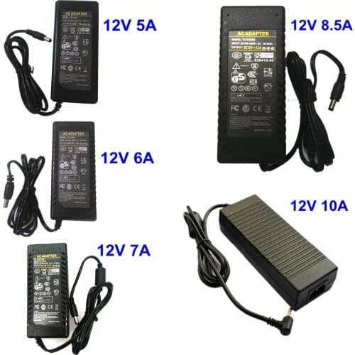12V Switching Power Supply 12V 3A 4A 5A 6A 7A 8.5A 10A 60W 72W 84W 102W 120W LCD Monitor LED Strip AC DC Adapter Charger