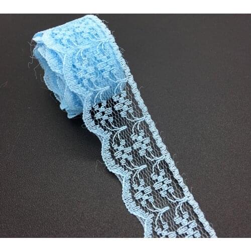3/4" 20mm Wide (10yards/lot)SkyBlue Handicrafts Embroidered Net Lace Trim Ribbon DIY Wedding/Birthday/Christmas Decorations