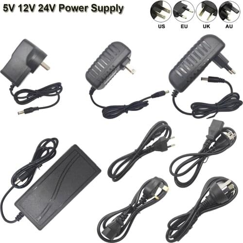 AC110V 220V To DC 24V 12V 5V LED Power Adapter 5.5*2.1~2.5mm Female Connector Lighting Transformer For LED Strip CCTV Router