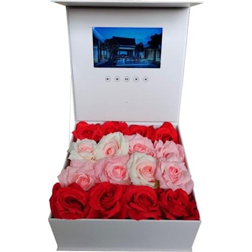 Free shipping hardcover box video Brochure 7inch Universal Video Greeting Card 2GB watching booklet box for Advertising business