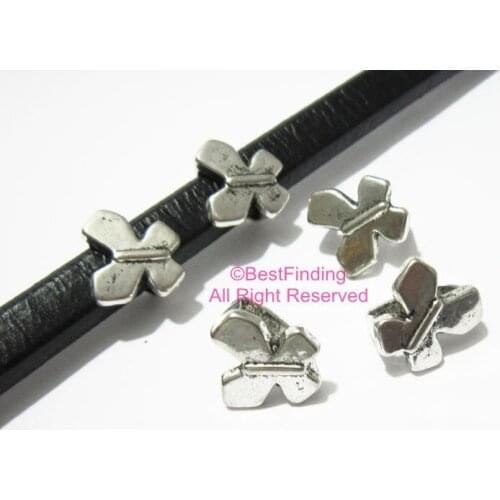 Licorice oblique butterfly beads 10x6mm licorice leather findings -LF56