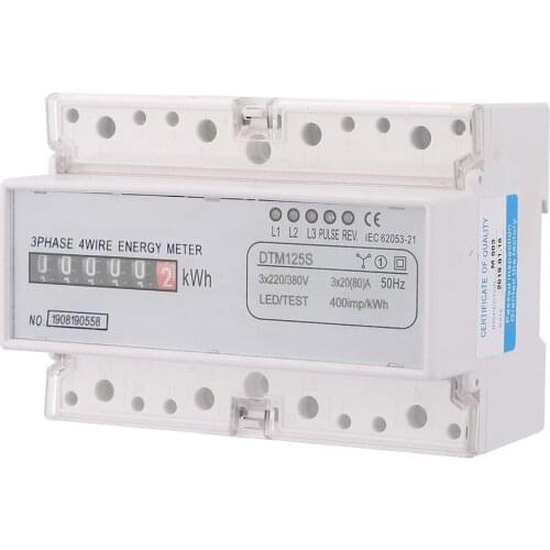 220/380V 20-80A Energy Consumption Digital Electric Power Meter 3 Phase KWh Meter Three-Phase Meter Energy Meter Tool