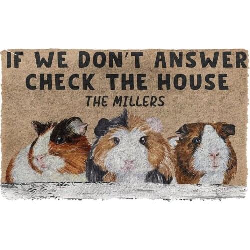 CLOOCL Guinea Pig 3D Before You Break Into My House Doormat Decor Carpet Soft Flannel Non-Slip Doormat for Bedroom Porch