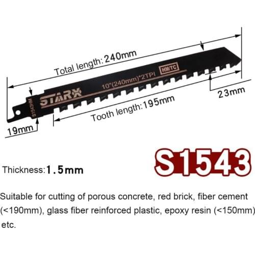 Demolition Masonry Reciprocating Saw Blade for Cutting Concrete Brick Stone Alloy Steel Teeth Blades