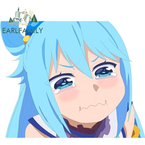 EARLFAMILY 13cm x 10.3cm for KonoSuba Anime Girl Car Styling Funny Car Stickers Waterproof Decal Auto Surfboard RV Decoration