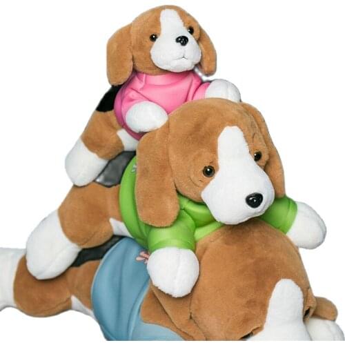 Simulation Dressing Beagles Dog Plush Toy Stuffed Lifelike Animals Beagles Hug Throw Pillow for Boy Birthday Gift Real Dog Touch