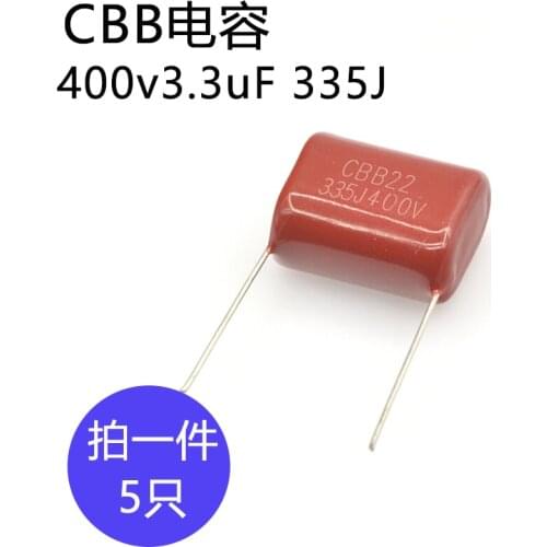 CBB capacitance 400V 3.3UF Pitch 25mm 335J 400V 3.3uf CBB Polypropylene Film Capacitor 335J