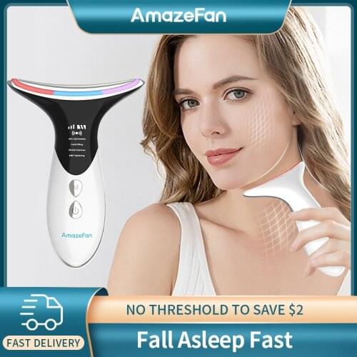 Neck Anti Wrinkle Face Lifting Beauty Device LED Photon Therapy Skin Care EMS Tighten Massager Reduce Double Chin WrinkleRemoval