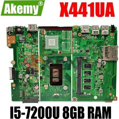 X441UA mainboard I5-7200U CPU 8GB RAM For ASUS X441UA X441UV X441UB X441UQ X441U A441U F441U Laptop Motherboard tested full ok