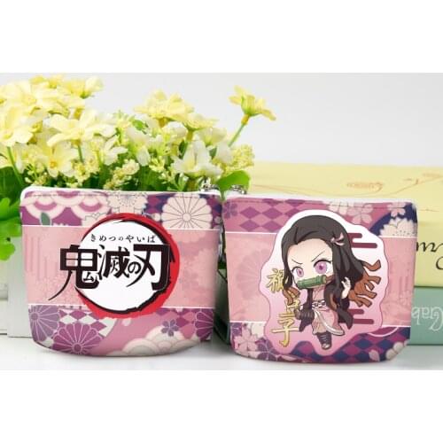 1pc Anime Demon Slayer Coin Pouches Kimetsu no Yaiba Kamado Nezuko Penny Bag
