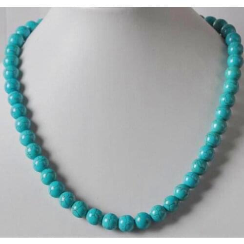 Fashion Howlite Stone Round Beads Necklace 18 Inch Jewelry F209
