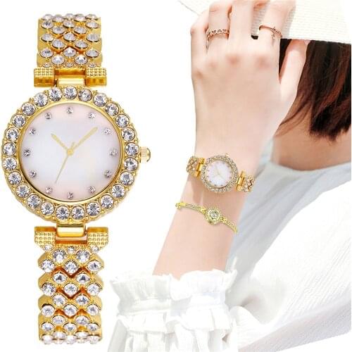 Fashion Women Bracelet Watches Set Luxury Stainless Steel Wrist Watches Gift Clock Relogio Feminino Zegarek Damski
