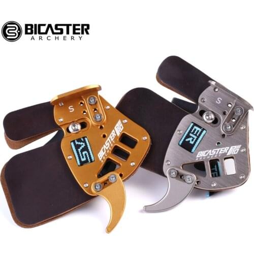 Bicaster Archery Finger Tabs Horween Cordovan Leather + Aluminum Finger Guards for Recurve Bows