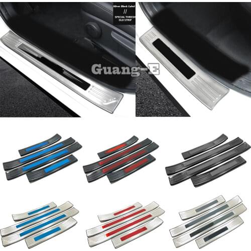 Car Stick Stainless Steel Pedal Door Sill Scuff Plate Cover Outside Threshold Parts For Mazda 3 Mazda3 Axela M3 2019 2020 2021