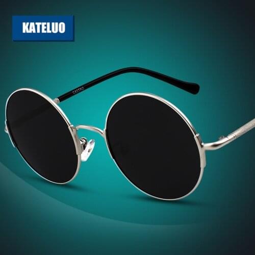 KATELUO 2020 Brand Classic Round Sunglasses Unisex Vintage Sun Glasses Polarized Lens Glasses for Men/Women Eyewears 7758