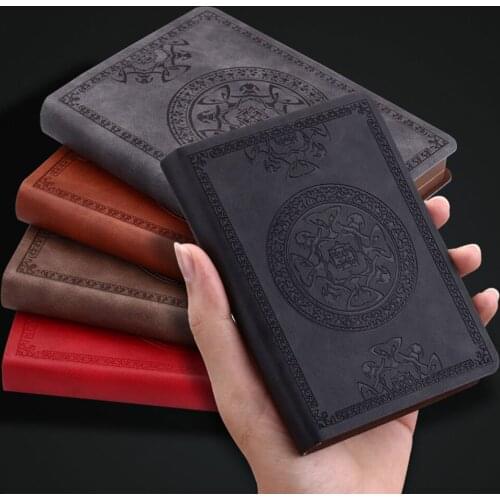 Portable Vintage Notebook Diary Notepad With Retro Pattern PU Leather Note Book Replaceable Stationery Gift Traveler Journal
