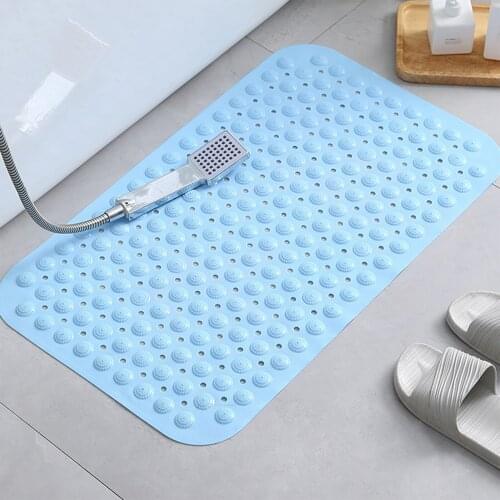 Anti Slip Bathtub Mat Bathroom Shower Mat Transparent Washable for Bathroom for Kid Foot Massage Suction Cup TPE Floor Rug