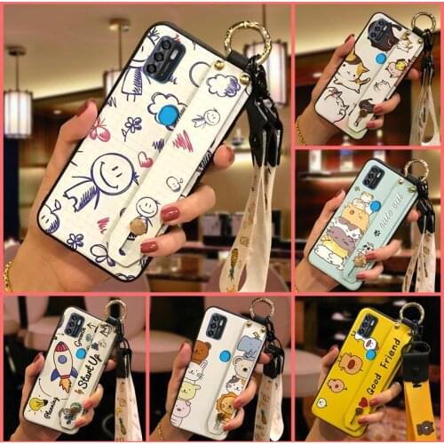 New Anti-knock Phone Case For ZTE Blade A7S 2020 Fashion Design Soft Case Cartoon Kickstand