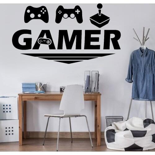 Modern Wall Stickers For Controller Video Game Teen Room Decoration Gamepad Joystick Vinyl Boys Bedroom Door Decor Decals Y552