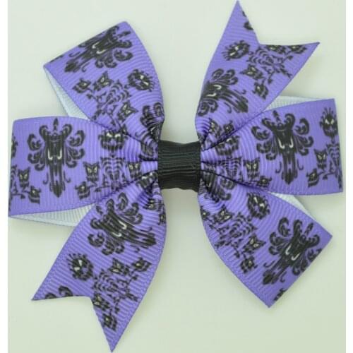 SUPWRF 1 PCS 13pcs MIX 3.1" Halloween kids hair accessories hair bows With Clip hair ties Printed Ribbon headwear Retail T0929