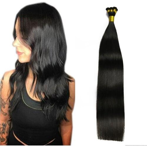 Toysww Russian Virgin Cuticle Aligned Hand Tied Weft Double Drawn Remy Human Hair Extensions Thick End Natural Color