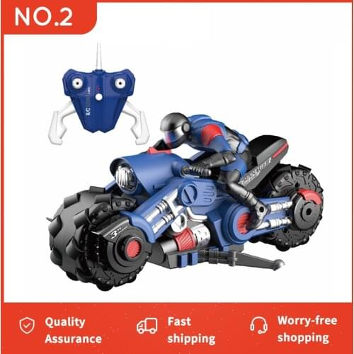 1:10 RC Stunt Car Self Balanced Motorcycle Electric Toy Car 360 Degree Drift Racing Motorbike Boy Toys for Children Xmas