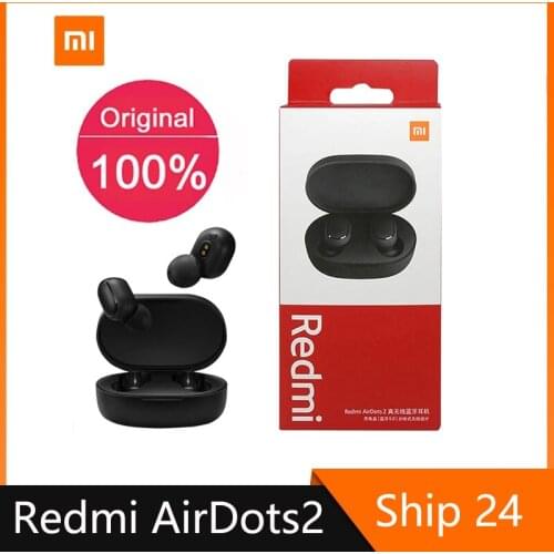 Original Xiaomi Redmi Airdots 2 TWS Wireless Earphone Bluetooth 5.0 AI Control Gaming Headset With Mic Noise Reduction Headphone